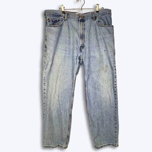 Levis 550 Mens Jeans 40x30 Light Wash Blue Denim Relaxed Straight Leg 2009 Faded